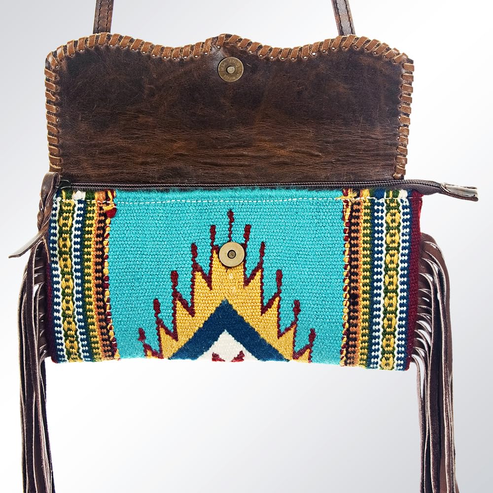 American Darling Women's Crossbody Bag Western Saddle Blanket Hair On Genuine Leather Handbag and Ladies Purse