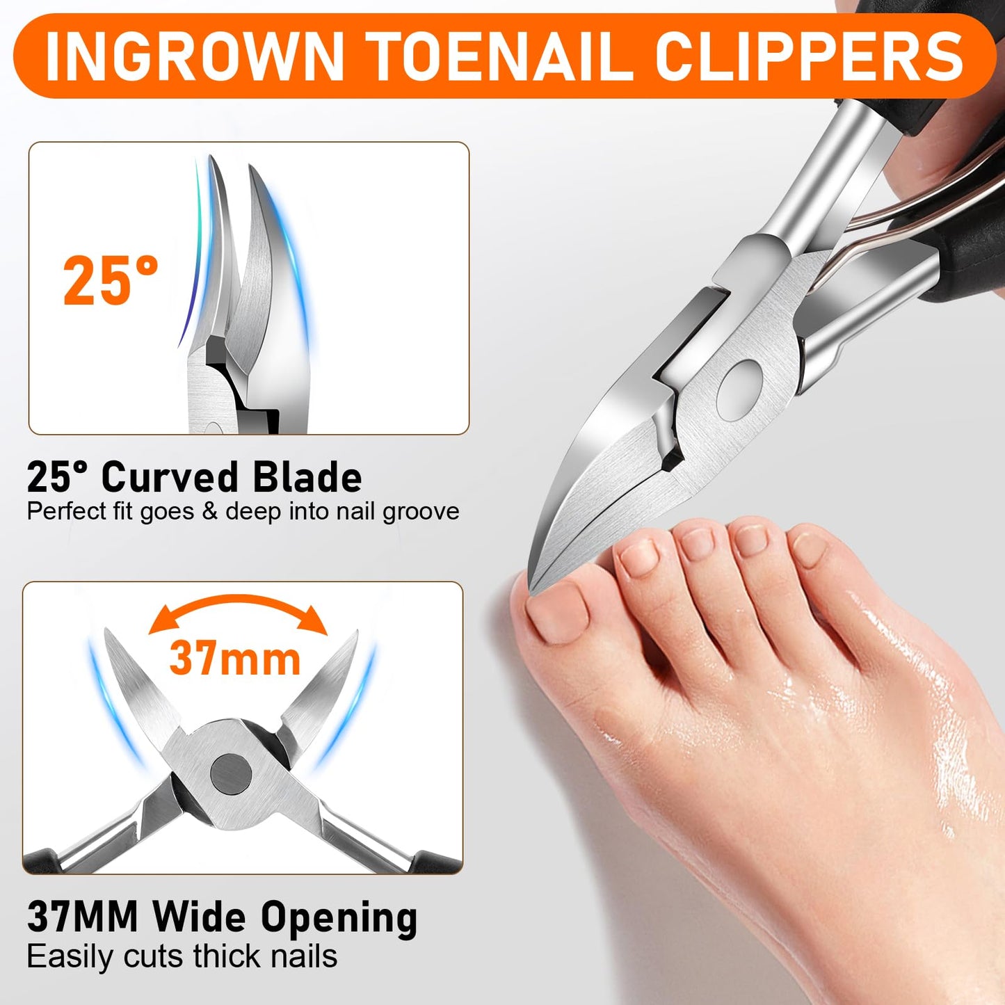 Toe Nail Clippers for Men, Toenail Clippers for Thick Nails for Seniors, German Ultra Sharp Stainless Steel Fingernail Clipper with Catcher, Heavy Beauty and Personal Care YHOVID