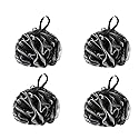 SEVENHEAD Bath Sponge Shower Loofahs, Gray, 50g/Piece, Mesh Pouf Bath Scrunchies Body Wash Puff(Set of 4)