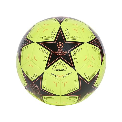 Adidas Unisex-Adult UCL Club Soccer Ball, Solar Yellow/Black/Turbo, 5