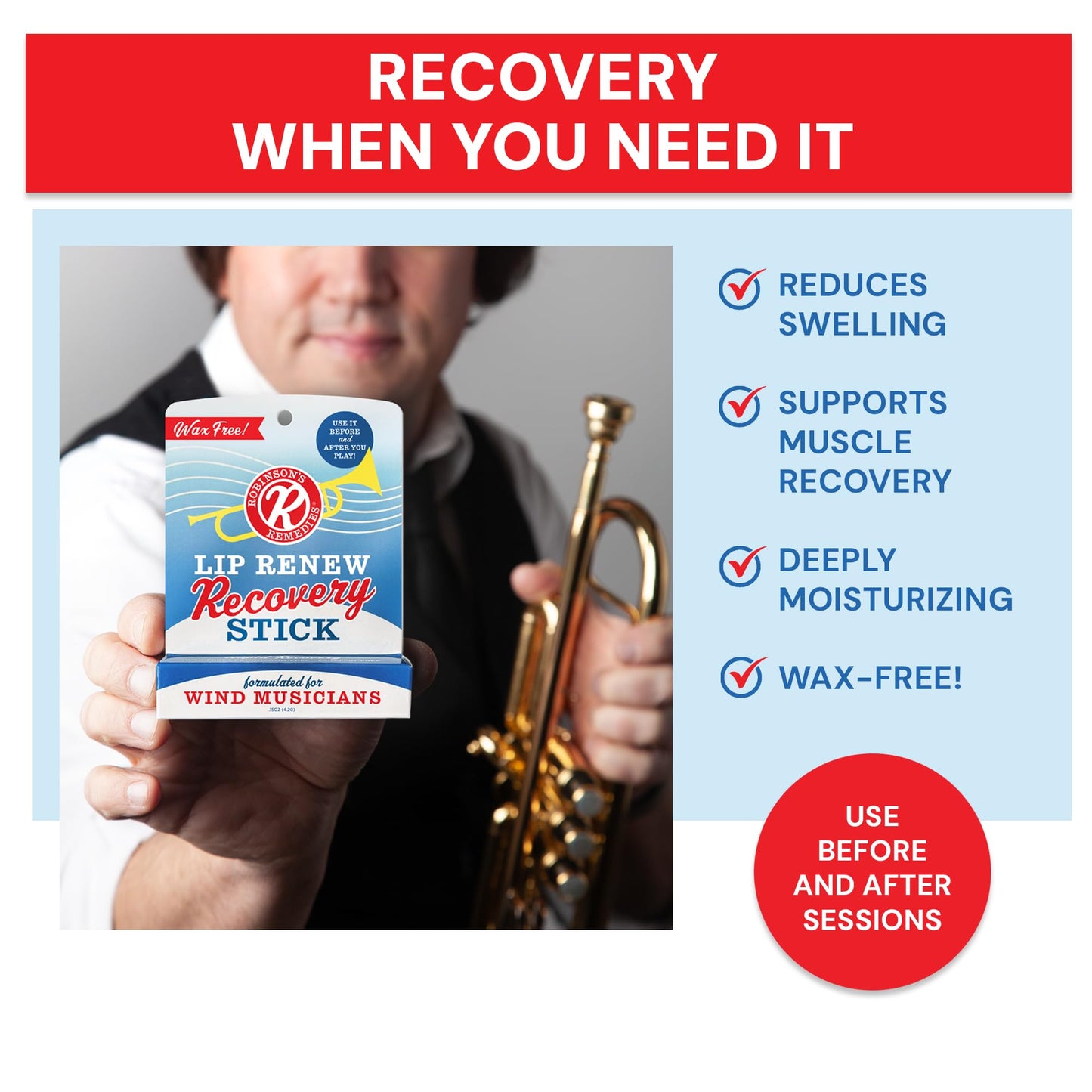 Lip Renew Recovery Stick for Wind Musicians
