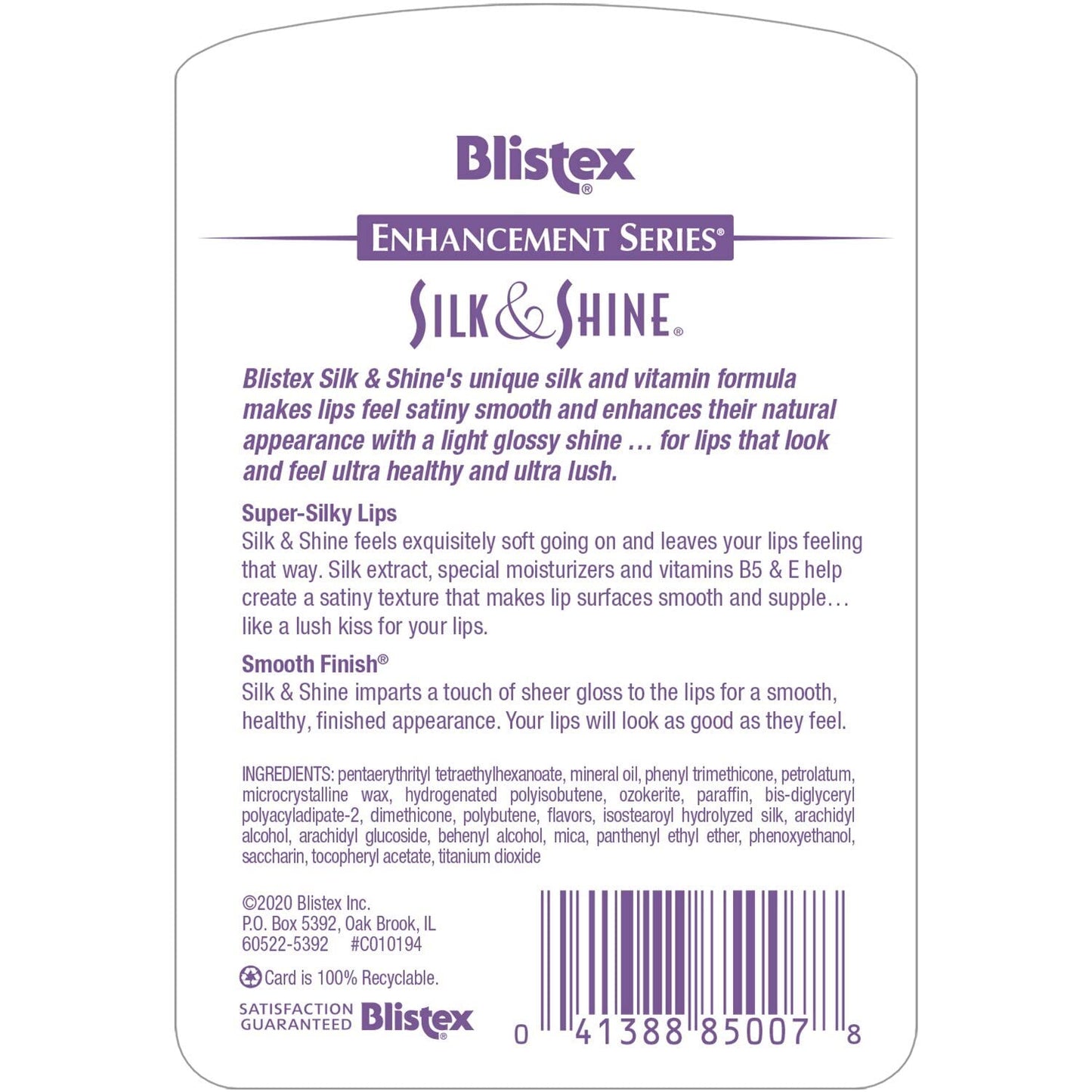 Blistex Silk & Shine Lip Moisturizer 0.13 oz Pack of 6 (NO SPF)