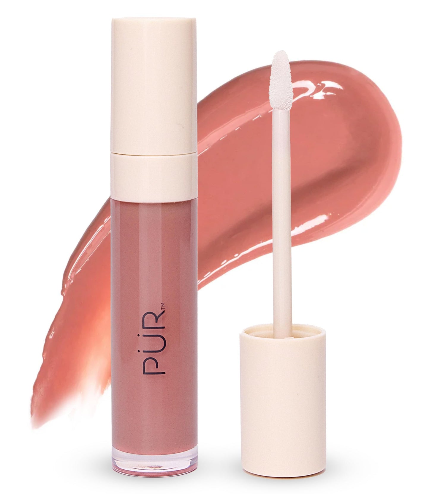 PÜR MINERALS Glossy Lip Tint, Plumping Tinted Lip Oil- Hydrate & Plumps with Buildable, Non-Sticky & High Shine Formula - Jajoba Oil, Vitamin E