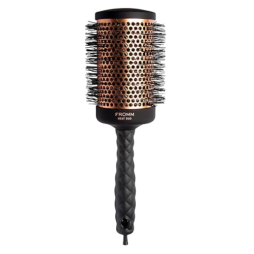 Fromm Heat Duo Copper x Ceramic 2.5" Round Brush for Expert Blowouts and Faster Hair Drying, Roller Hairbrush for Anti-static Styling, Smoothing