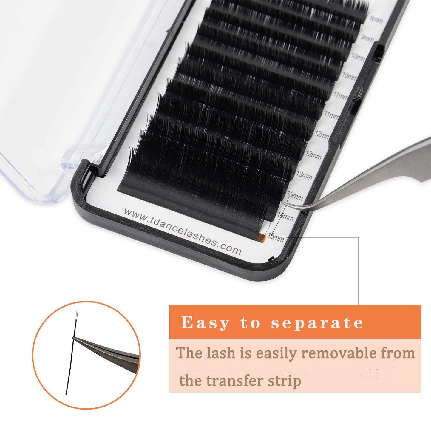 TDANCE Classic Lash Extensions Flat Lashes Eyelash Extensions 0.15mm D Curl Ellipse Eyelash Extensions 8mm Mixed Black Matte Individual Lashes Salon