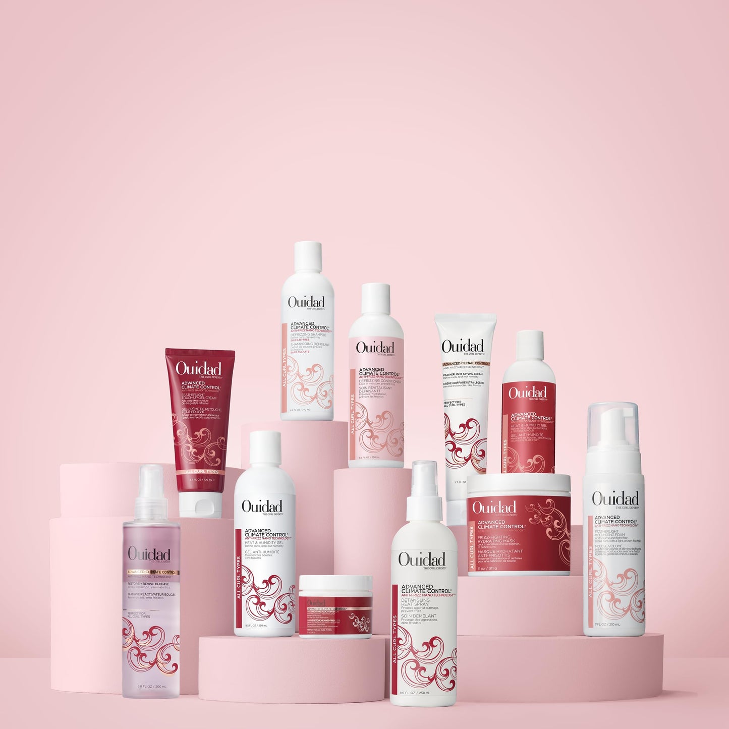 Ouidad Advanced Climate Control Volumizing Foam - 7 fl oz, Lightweight Hair Styling Foam, Anti-Frizz Nano Technology, Adds Volume, Fights Frizz