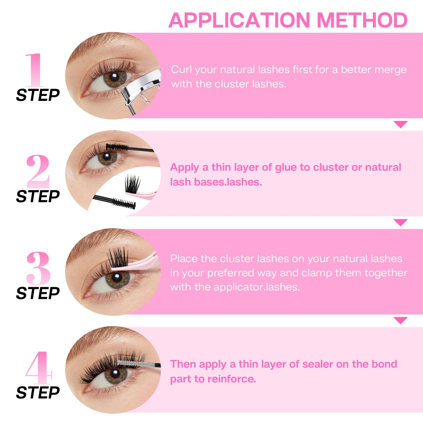 CALAILIS Lash Glue, Super Strong Hold Cluster Lash Extension Glue, Waterproof, Fast Drying