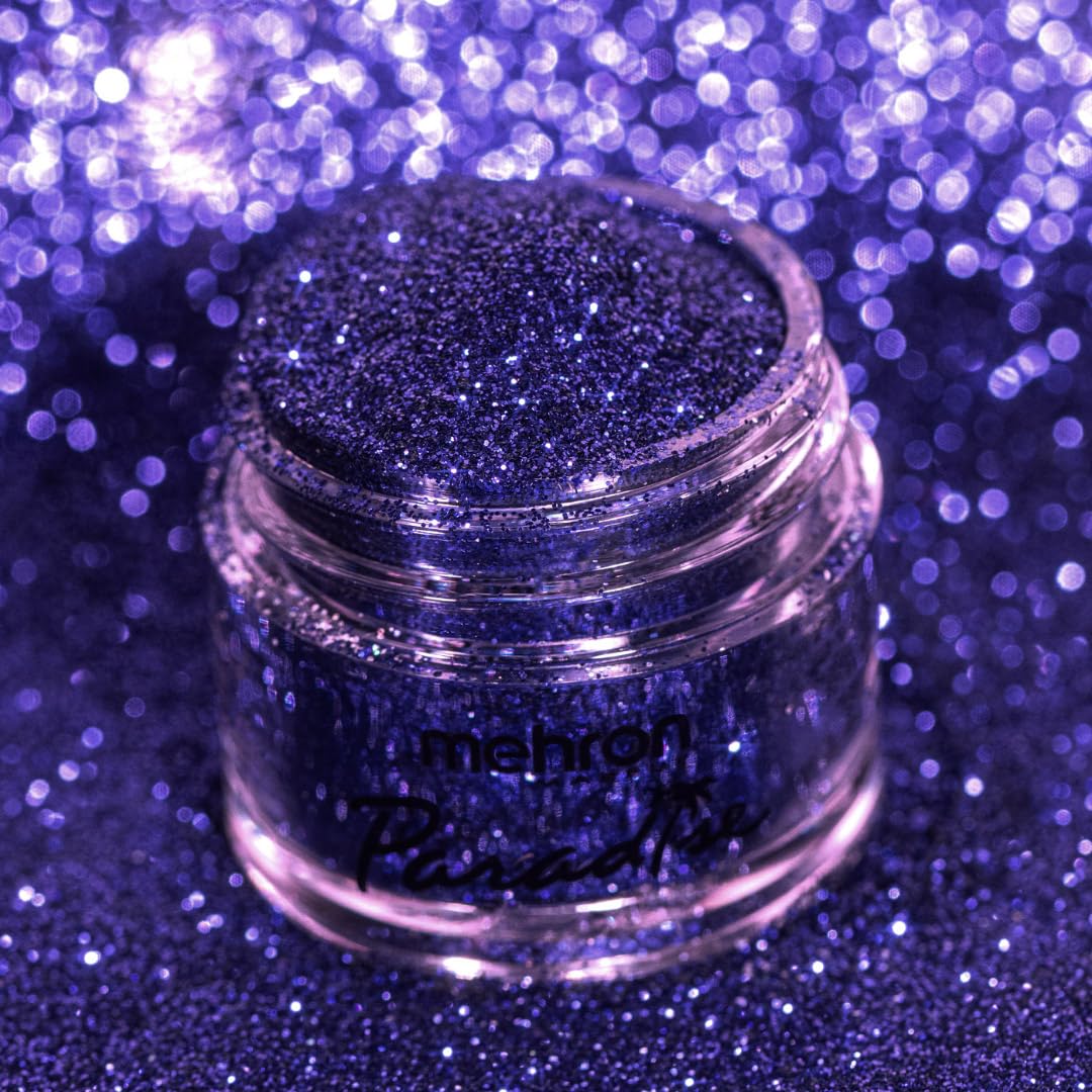 Mehron Makeup Paradise Glitter FX | Professional Cosmetic for Makeup & Art | Vibrant & Shimmering Loose Glitter .25 oz (7 g) (Purple)
