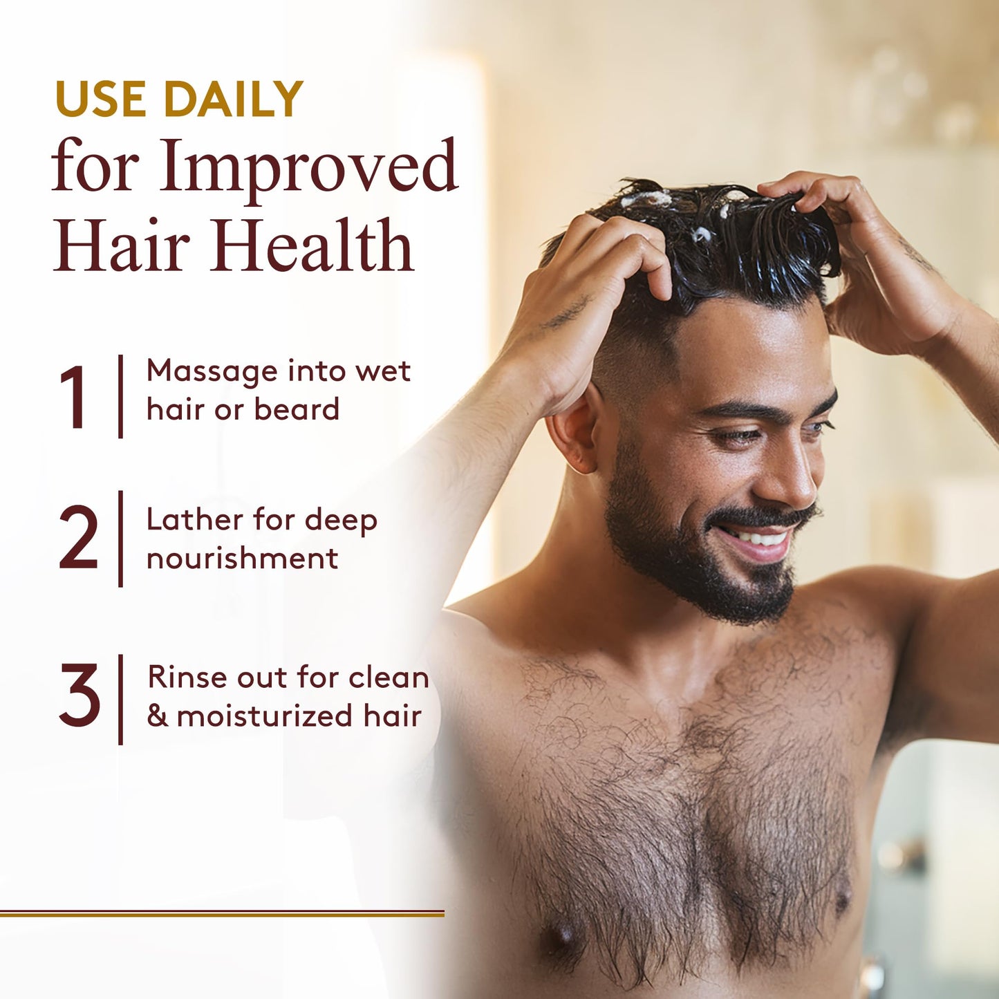 OKAY for MEN Castor Oil Hair & Beard Shampoo - Hydrating Shampoo for Healthy Hair & Beard Growth, Moisturizing Care, Strengthen & Restore Damage