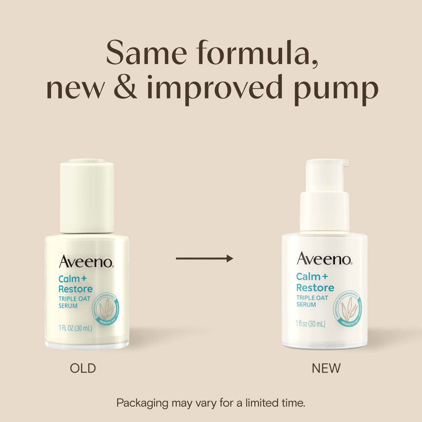 Aveeno Calm + Restore Triple Oat Hydrating Face Serum for Sensitive Skin, Gentle Lightweight Hydrating Serum for Face Instantly Smooths Skin