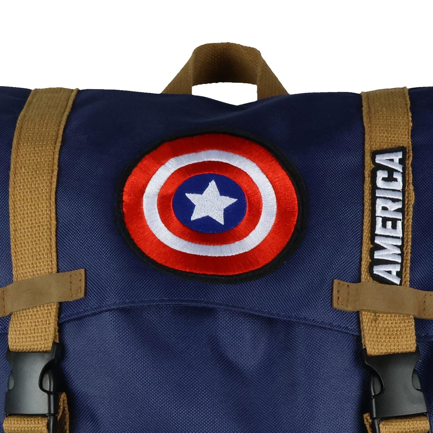 Marvel Captain America Flaptop Backpack Embroidered Logo Design Tech Laptop Tote