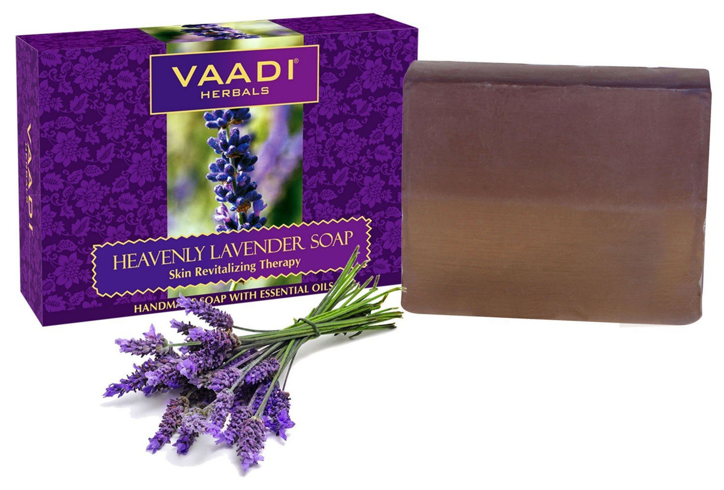 Vaadi Herbals Lavender Soap with Rosemary Oil, Pack of 3