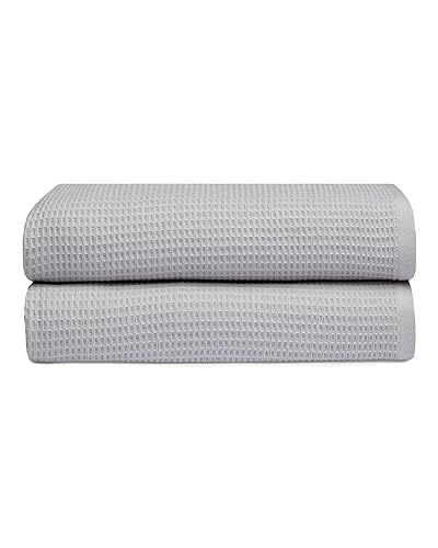 Cozy Earth Waffle Bath Towels - 60% Cotton 40% Viscose from Bamboo Bath Towels 30 x 58 Inches - Soft & Absorbent Terry, Reversible Mini Textured…