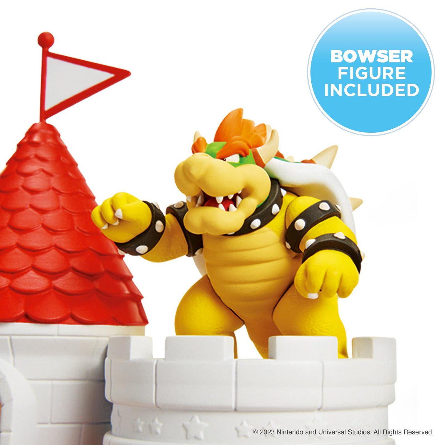 Super Mario Nintendo Deluxe Mushroom Kingdom Castle, Wall Display & Playset with (5) 2.5" Articulated Action Figures (Exclusive Bowser Figure…