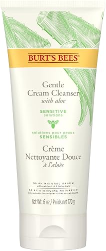 Burt's Bees Gentle Cream Cleanser with Aloe for Sensitive Skin, 98.9% Natural Origin, 6 Ounces