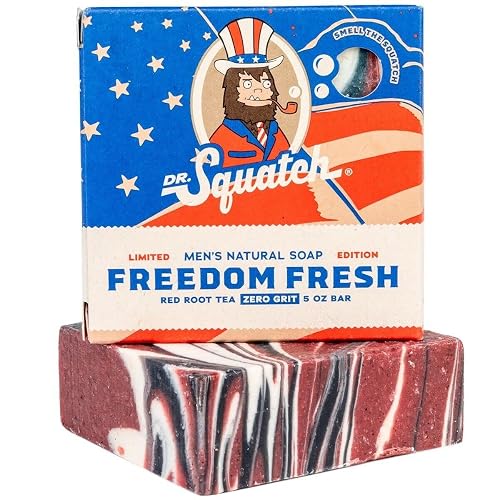 Dr. Squatch All Natural Bar Soap for Men with Zero Grit, Freedom Fresh
