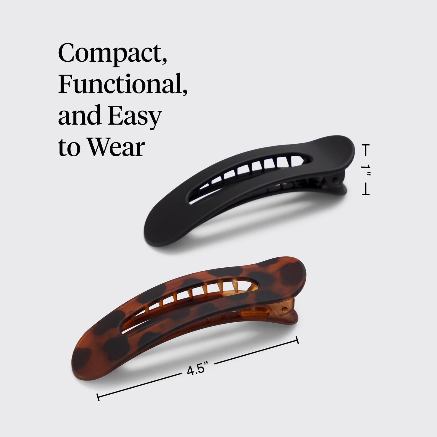 Kitsch Flat Hair Clips for Women - Strong Hold, No Slip Grip Flat Claw Clips For Secure and Comfortable Look | Durable Recycled Plastic Hair