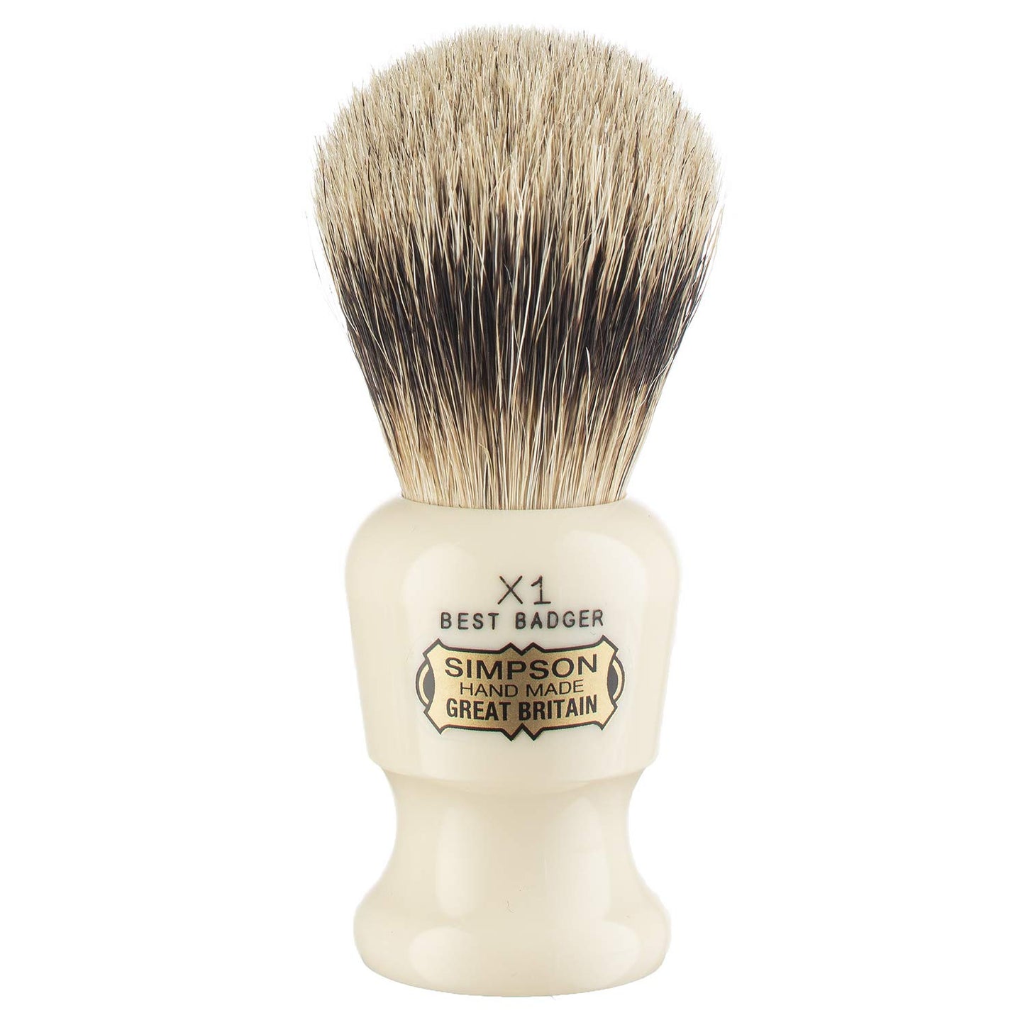 Commodore Best Badger Brush- Simpson Shaving Brushes - Faux Ivory Handle (X1 Best) Beauty and Personal Care Simpson Shaving Brushes