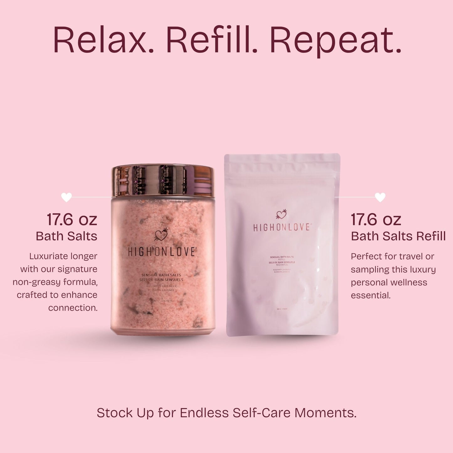 High On Love Bath Salts Refill (Rosemary Lavender) Beauty and Personal Care High On Love