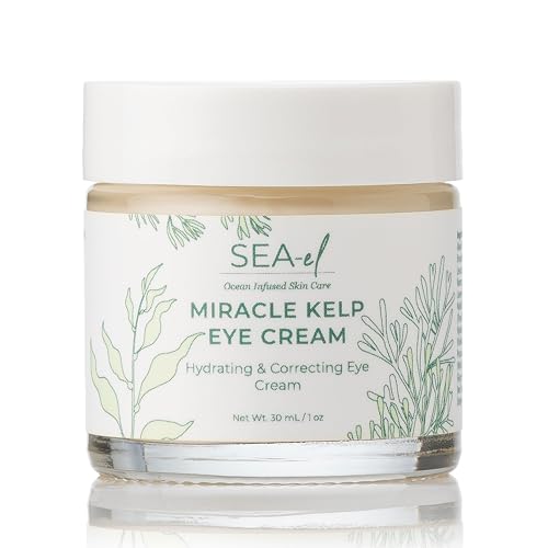 Sea-El Miracle Sea Kelp Eye Cream Hydrating & Correcting Yerba Mate Caffeine & Hyaluronic Acid for Dark Circles Bags & Puffiness - Daily Anti Aging