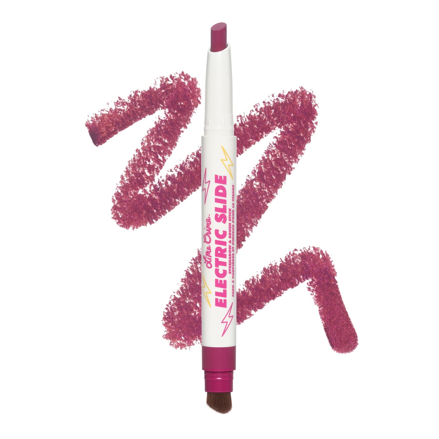 Lime Crime Electric Slide Eyeshadow & Brush Stick, As If - Lightweight 2-in-1 Eyeshadow Smudge Stick with Angled Brush for Long Lasting & Natural