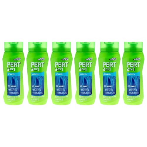 Pert Anti-Dandruff 2 in 1 Shampoo and Conditioner - Advanced with 2 Percent Salicylic Acid - Anti-Dandruff with Zinc - 6 pc
