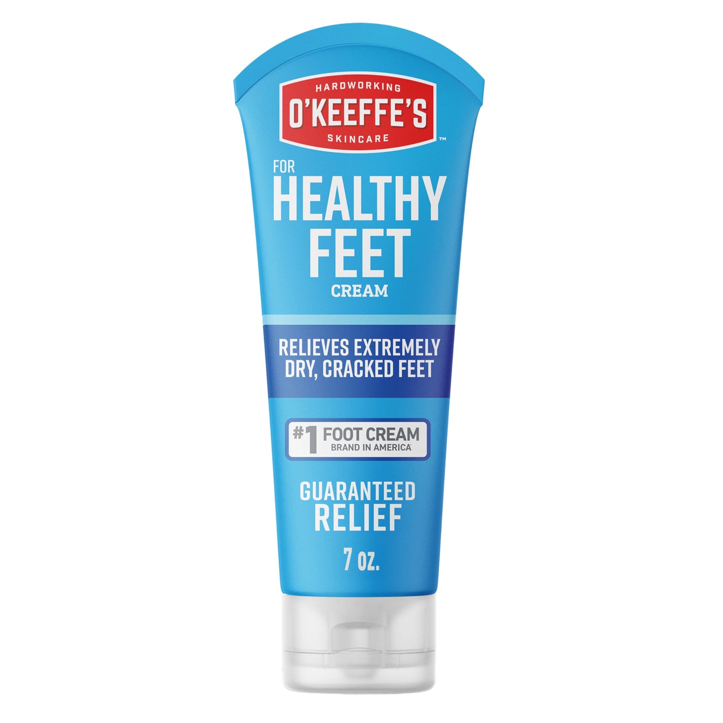 O'Keeffe's for Healthy Feet Foot Cream - 7 oz Tube (1 Pack) - Guaranteed Relief for Extremely Cracked, Dry Feet, Repairing Skincare, Instantly Boosts
