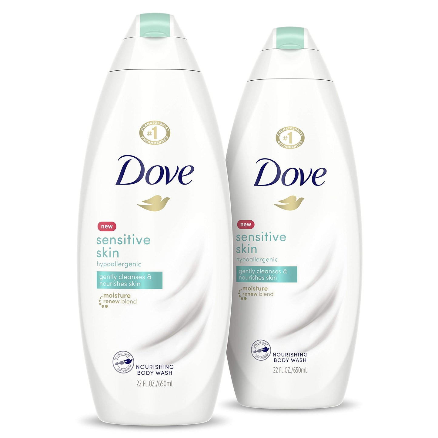 Dove Sensitive Skin Body Wash Hypoallergenic Gently Cleanses & Nourishes Skin Sensitive Skin Moisturizing and Sulfate Free 22 oz 2 Count