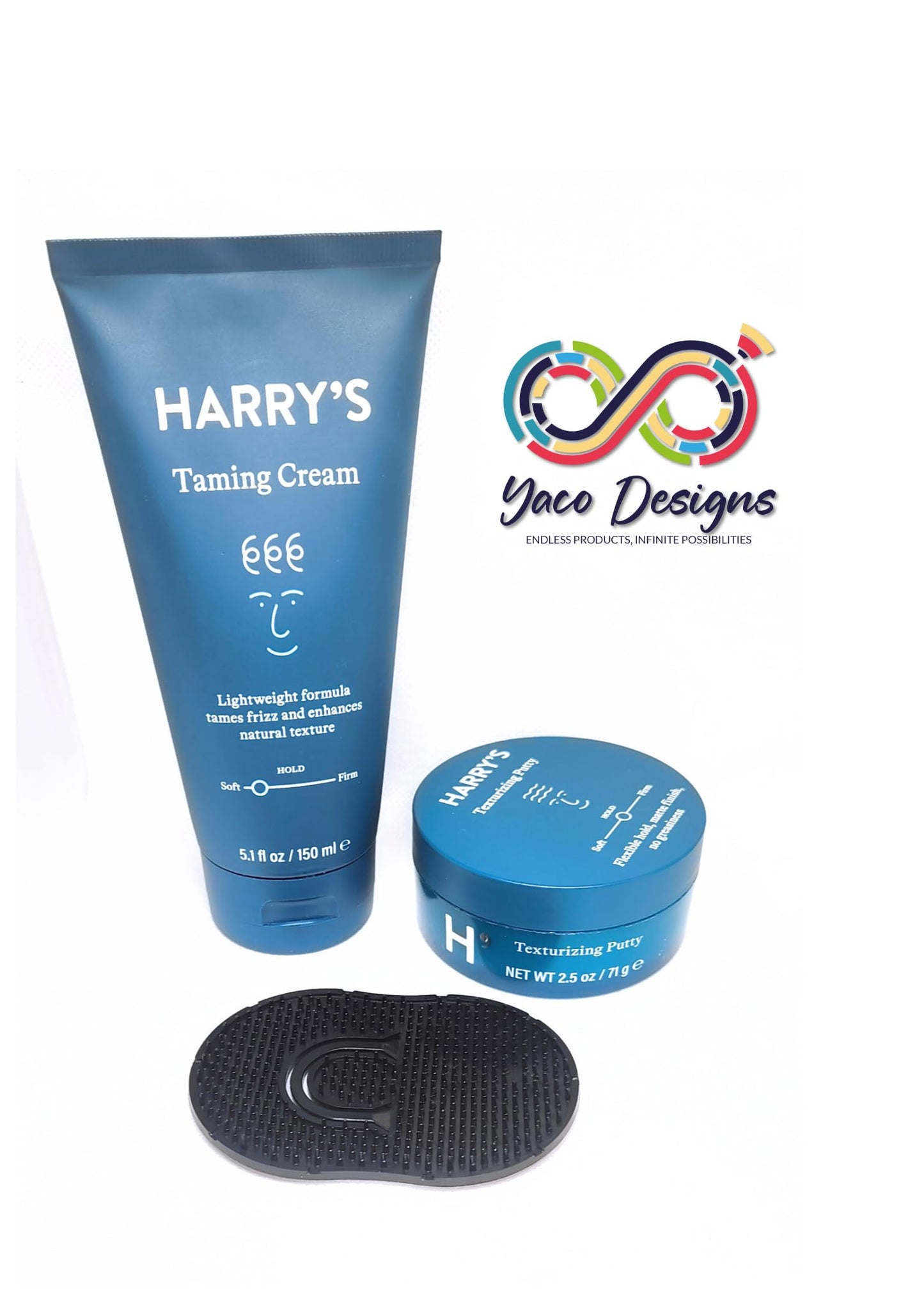 Yaco Designs: Style Harrys Hair Taming Cream+Texturizing Hair Putty for Men+bundled pocket comb