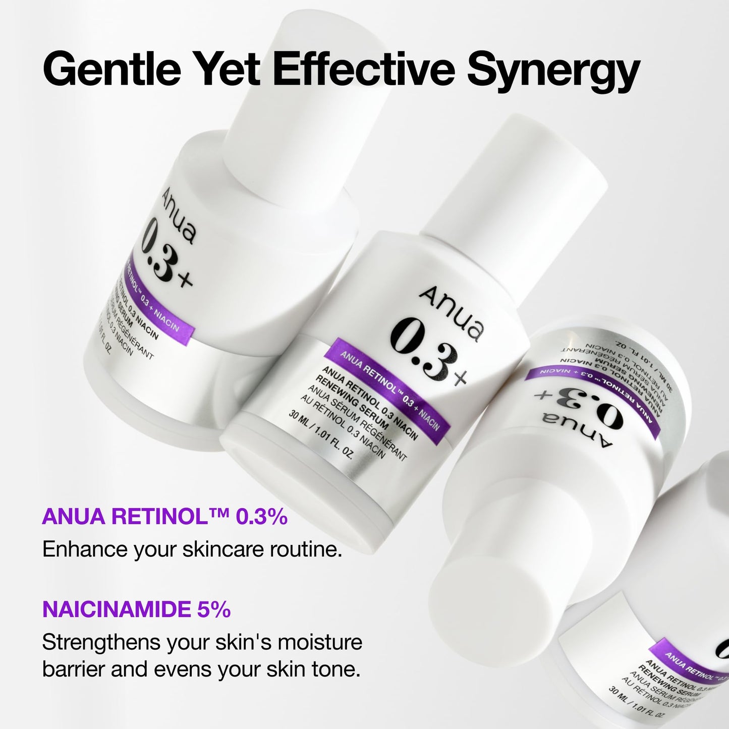 Anua Retinol Serum for Smooth & Renewed Texture, 0.3% Retinol, 5% Niacinamide, Hydration & Glass Skin, Gentle for Beginners, Korean Skincare, 1.01 fl Beauty and Personal Care ANUA