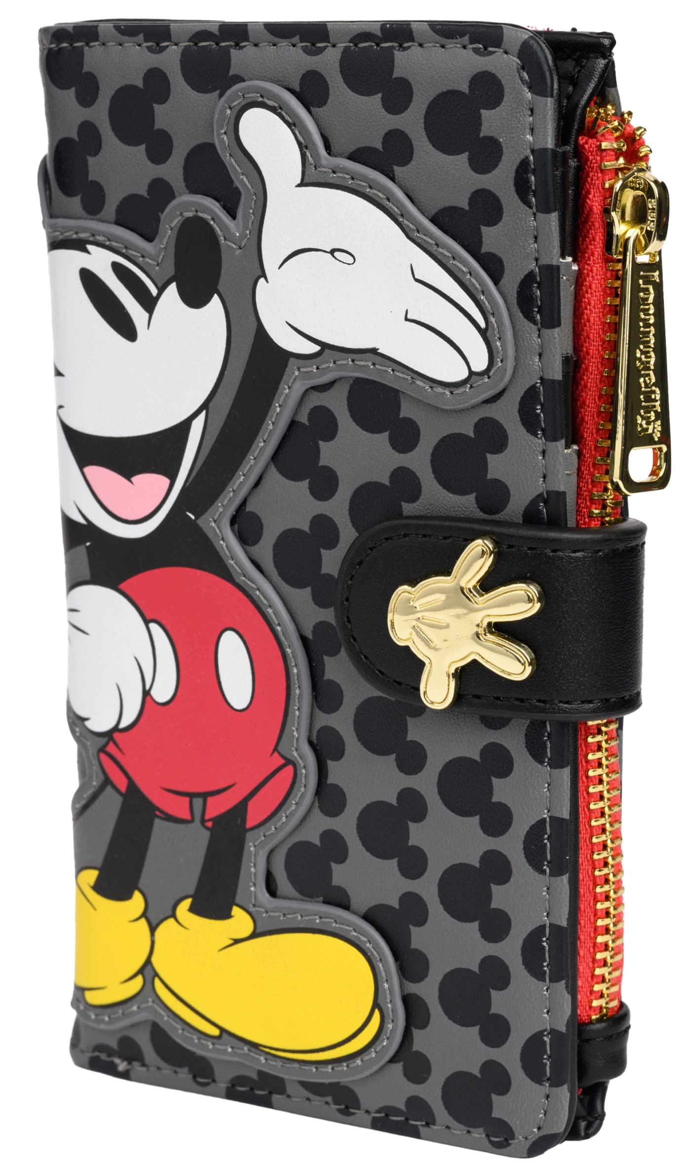 Loungefly Disney Mickey Mouse Faux Leather Wallet Womens Snap Flap Clutch