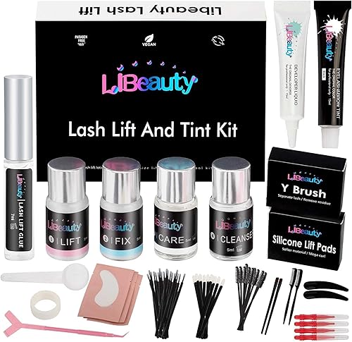 Libeauty Lash Lift and Color Kit Brow Lamination Kit with Color Diy Eyelash Perm Kit Curling Voluminous Coloring Eyebrow Easy To Use At Home & Salon