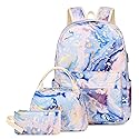 Natayoo Teen Girls School Backpack Kids Bookbag Set with Lunch Box Pencil Case Travel Laptop Backpack Casual Daypacks, Large