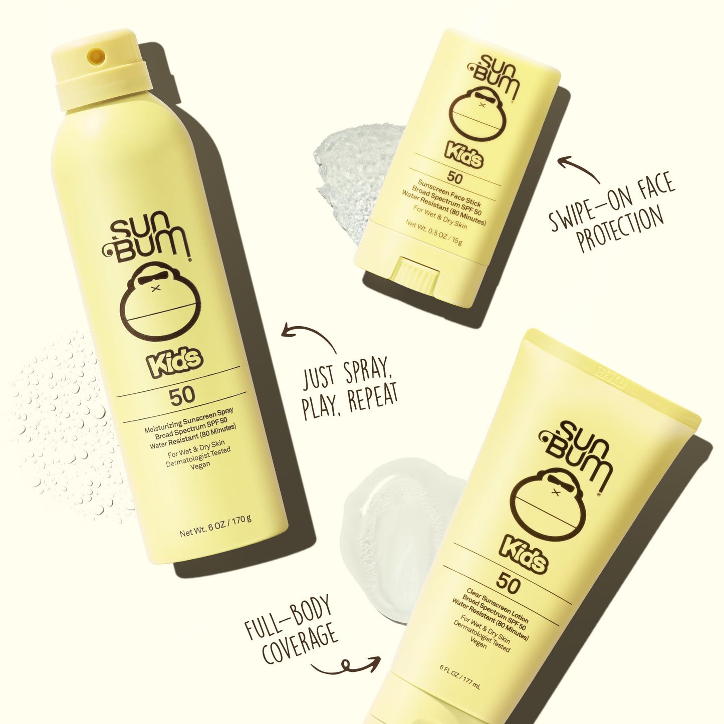 Sun Bum Kids SPF 50 Clear Face Stick Sunscreen - Wet or Dry Skin Application Broad Spectrum Sunscreen with Vitamin E - Hawaii Act 104 Compliant