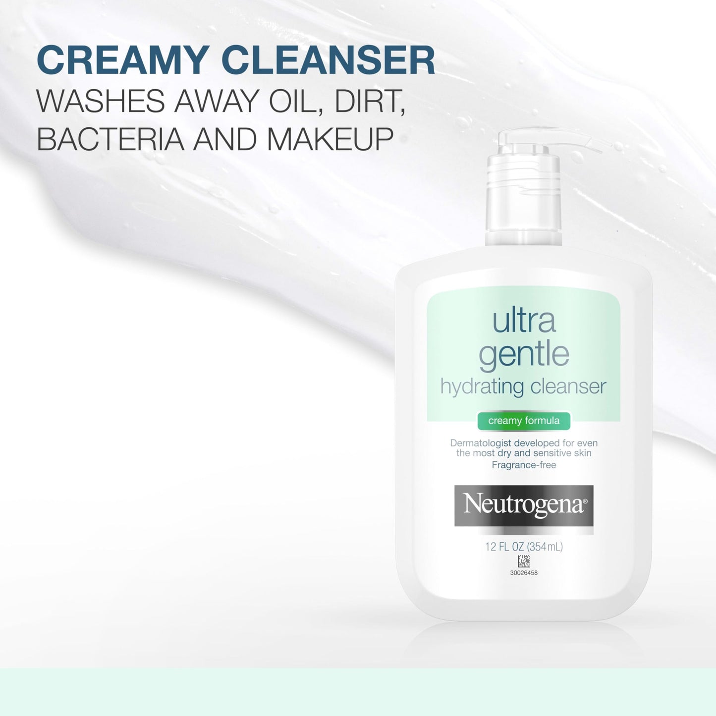 Neutrogena Ultra Gentle Hydrating Facial Cleanser, Non-Foaming Face Wash for Sensitive Skin, Gently Cleanses Face Without Over Drying, Oil, Soap