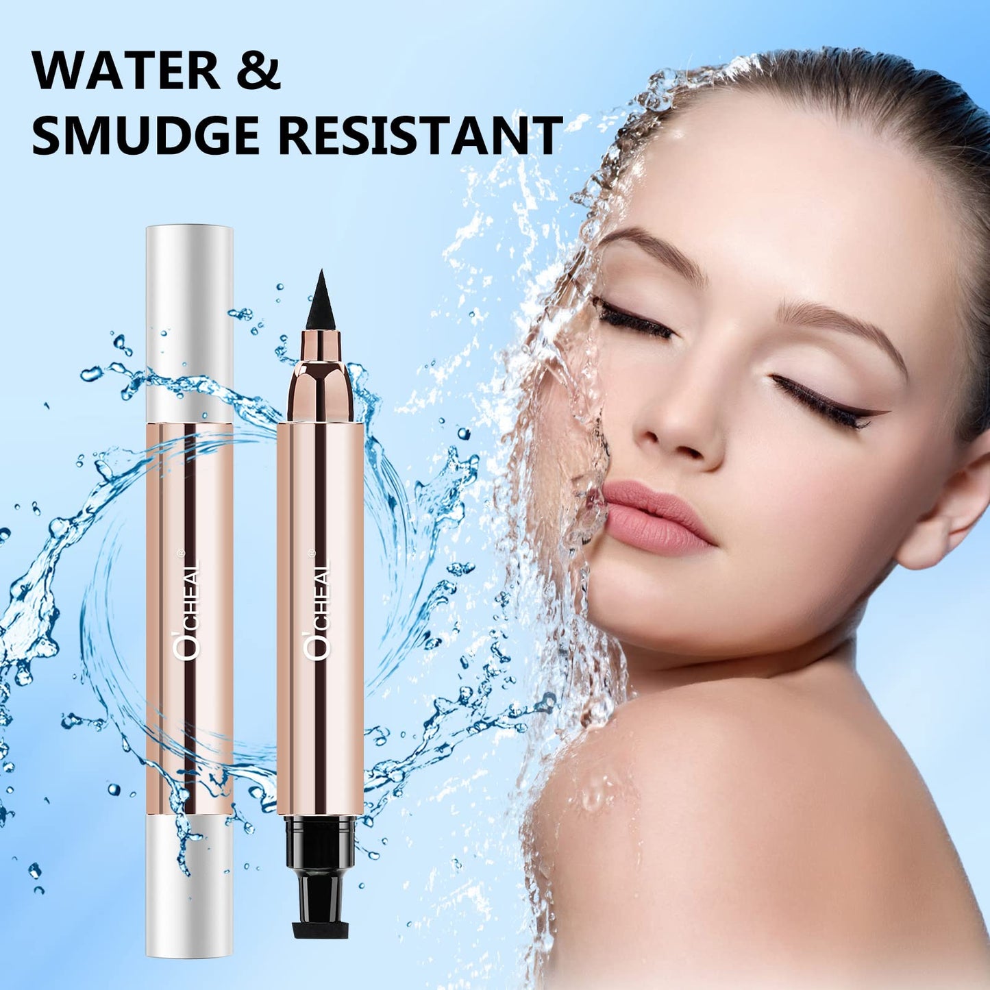 O'CHEAL 2 in 1 Professional Makeup Black Liquid Eye Liner Pencil for Women, Perfect Blend Eye Definer for Precise or Smudged Look, Premium Wing Cat…