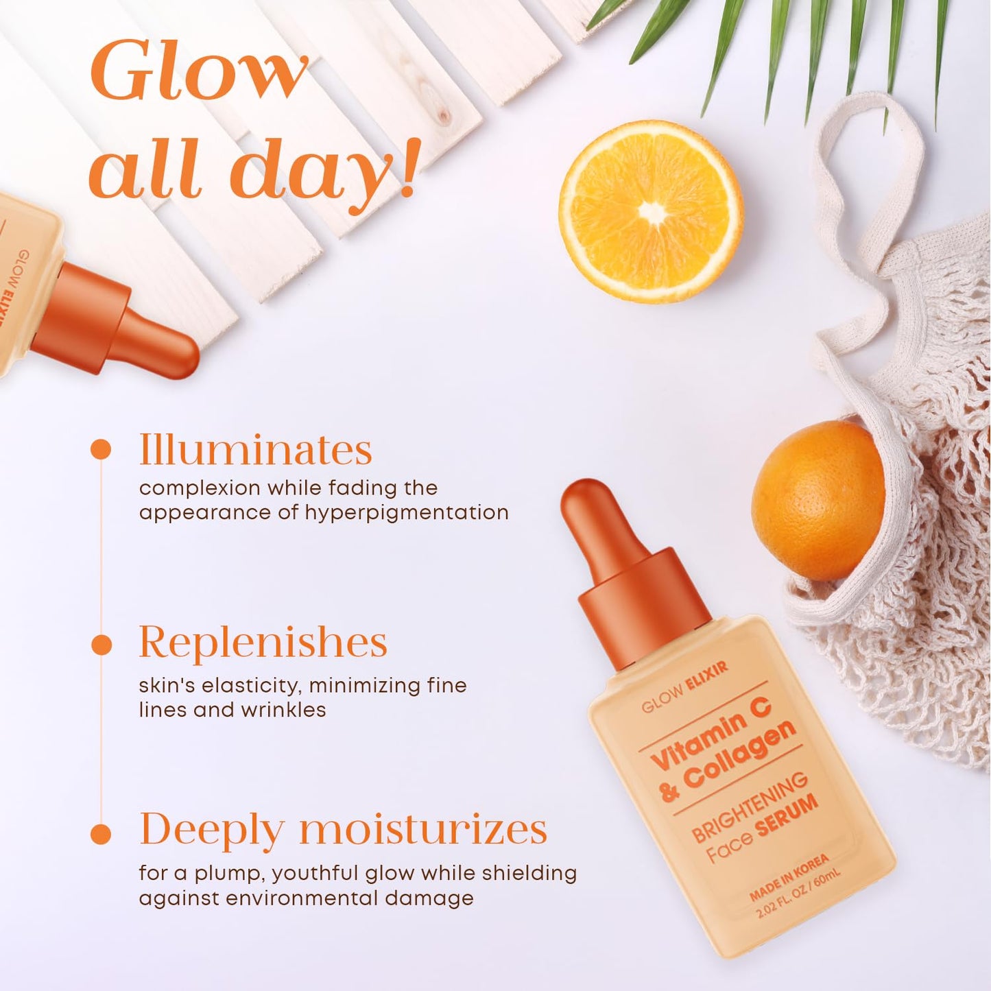 Glow Elixir Vitamin C Serum for Face with Collagen, Dermatologist Tested Beauty & Personal Care Glow Elixir
