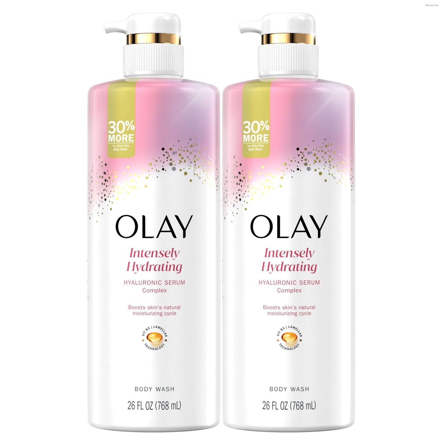 Olay Body Wash for Women, Intensely Hydrating, Hyaluronic Acid Serum Complex, Renews Moisture, Free of Parabens & Phthalates, Vitamin B3 Lameller