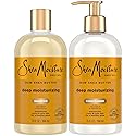 SheaMoisture Shampoo & Conditioner Set, Deep Moisturizing with Raw Shea Butter, Sea Kelp & Argan Oil for Coily & Curly Hair, 13 Oz Ea