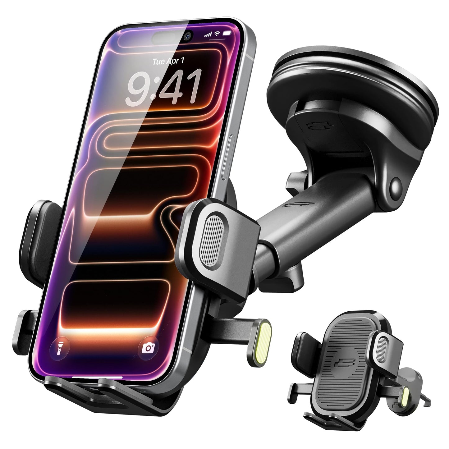 Bracketron Easy OneClick Cell Phone Holders for Your Car, Universal Car Mount Suction Cup for Dashboard Windshield Air Vent Truck Stand, for iPhone…