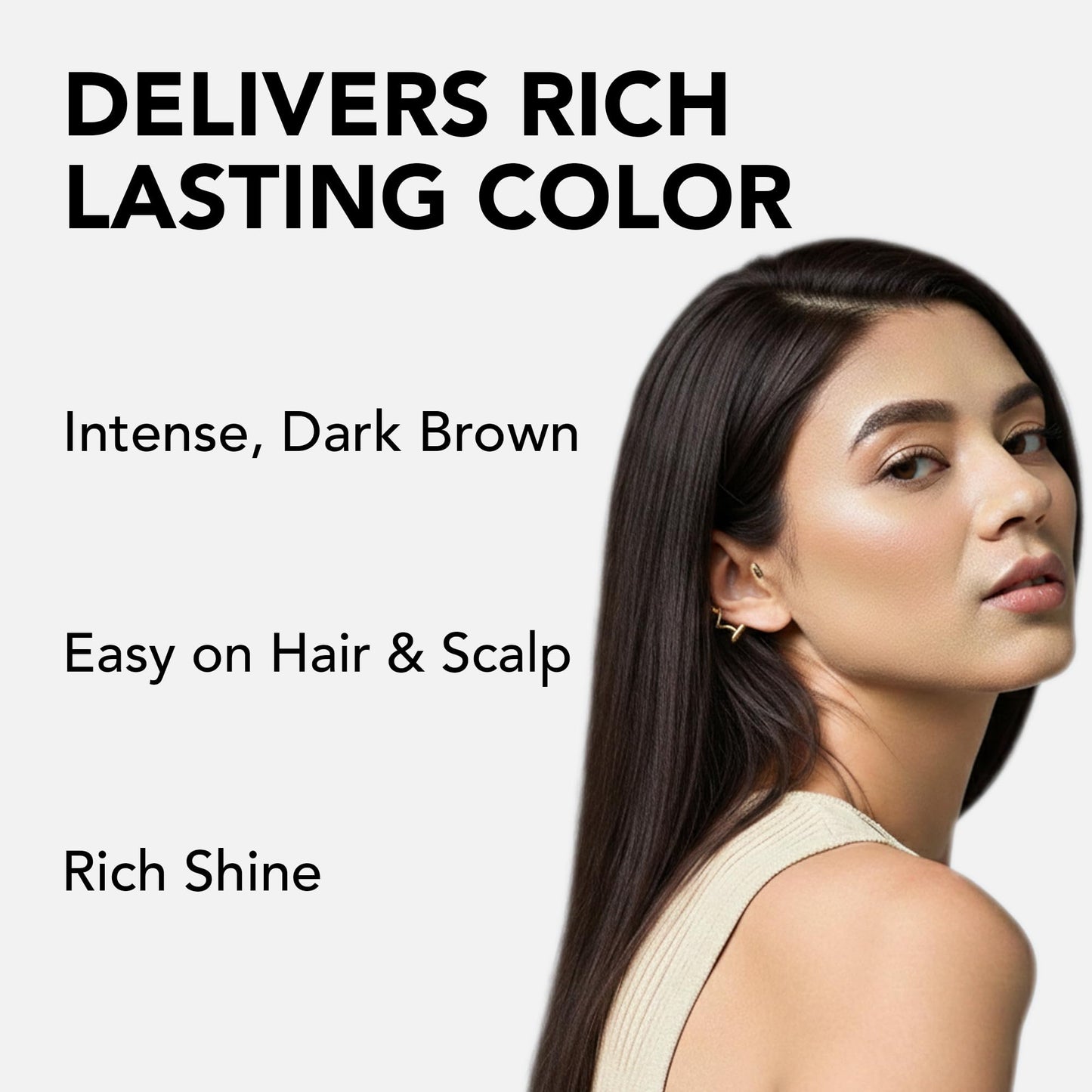 Motions Xpress Permanent Hair Color Shampoo Dark Brown - 5 Minute Color, Gray Coverage, Ammonia Free, Deep Shine Hair Dye Shampoo, 0.84 Oz