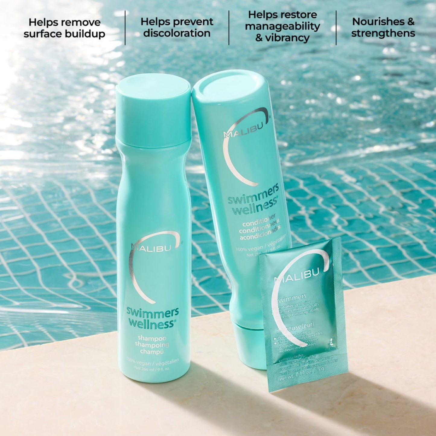 Malibu C Swimmers Wellness Clarifying Shampoo for Chlorine & Hair Build Up - Travel Size for Adults & Kids to Help Protect Against Pool Element Beauty and Personal Care Malibu C