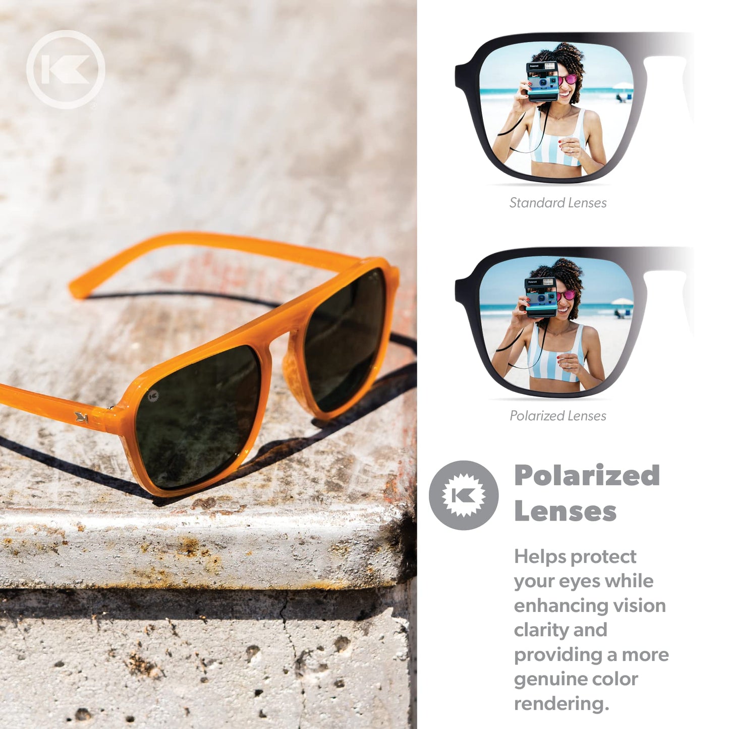 Knockaround Pacific Palisades Polarized Sunglasses For Men & Women, Full UV400 Protection (Pierside)