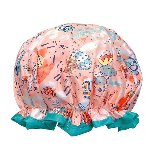 allydrew Reusable Women's Waterproof Shower Caps for Long Hair, Desert Fun