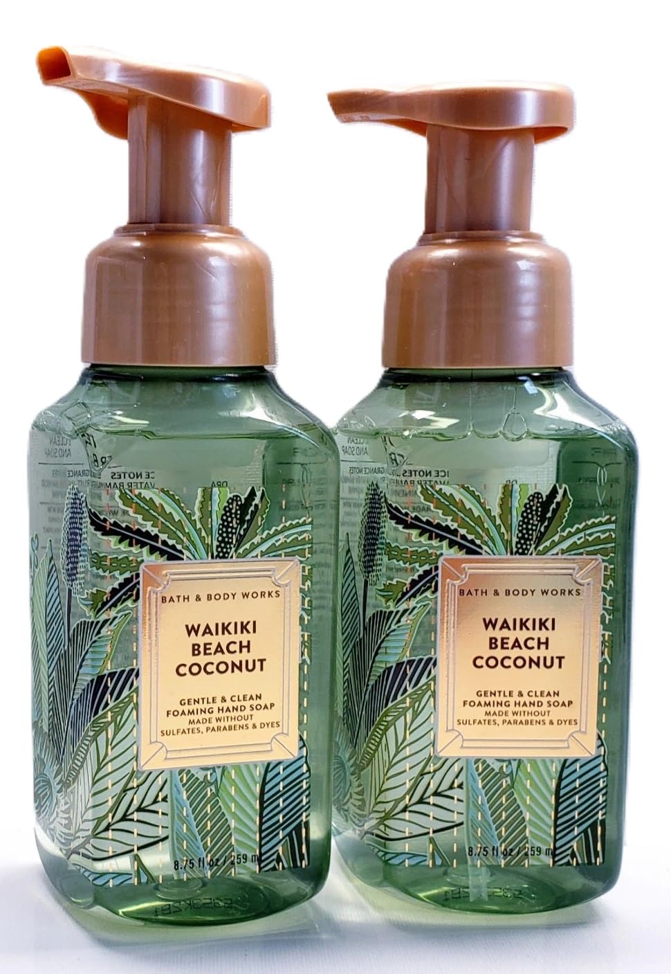 Bath and Body Works Gentle and Clean Foaming Hand Soap 8.75 oz each - Pack of 2 (Waikiki Beach Coconut)