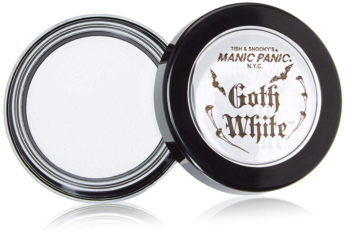 MANIC PANIC Goth White Cream to Powder Foundation - White Foundation for Goth Makeup, Cosplay & Halloween - Full Coverage & Matte Finish