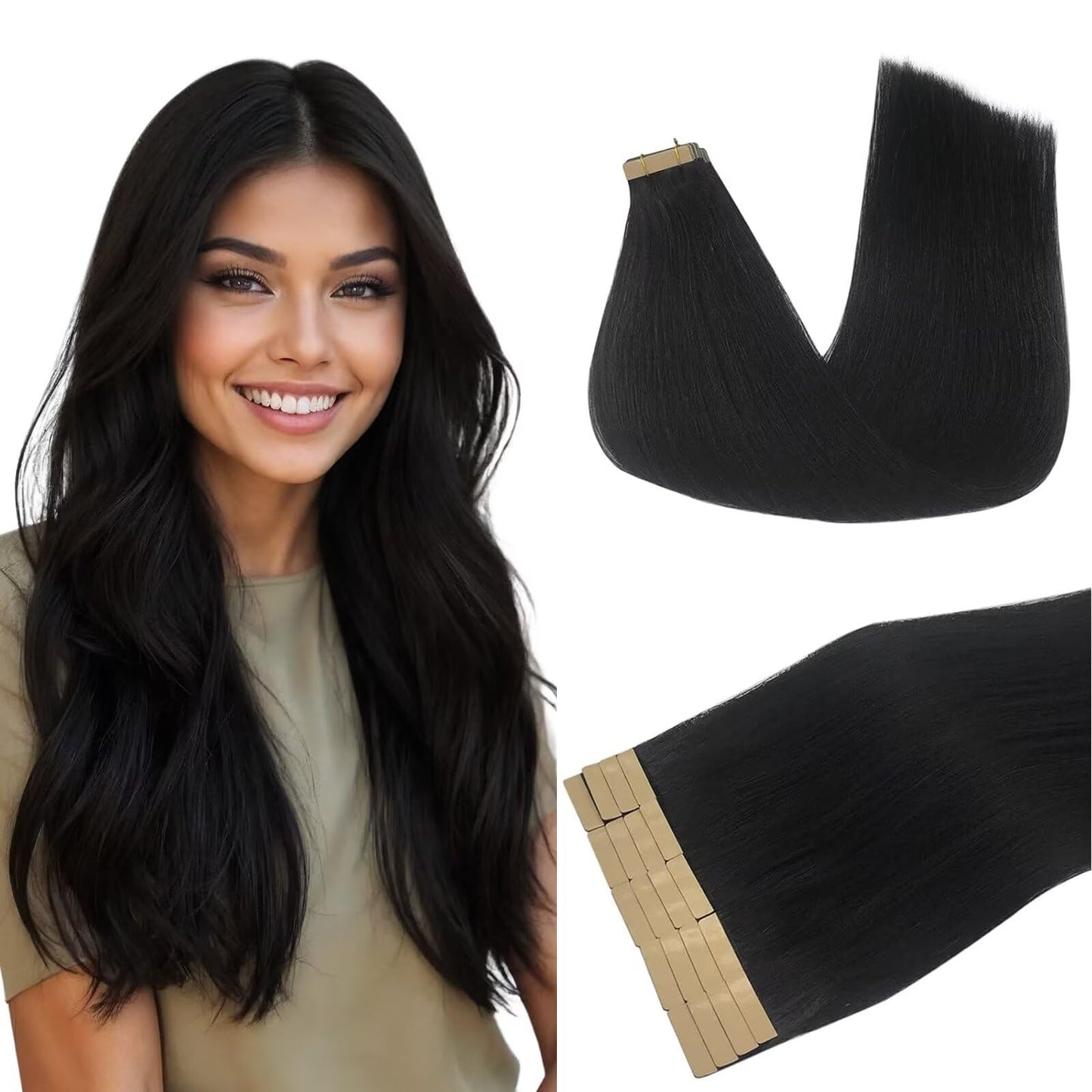 DOORES Tape in Hair Extensions Human Hair, Chocolate Dip Color Melt 16 Inch 50g 20pcs, Human Hair Extensions Natural Hair Extensions Seamless Straight Beauty and Personal Care DOORES Default Title