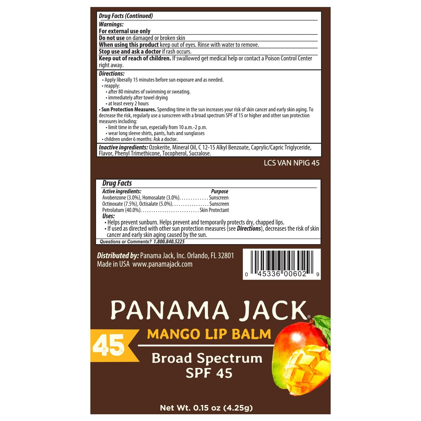 Panama Jack Sunscreen Lip Balm - SPF 45, Flavor Pack, Broad Spectrum UVA-UVB Sunscreen Protection, Prevents & Soothes Dry, Chapped Lips
