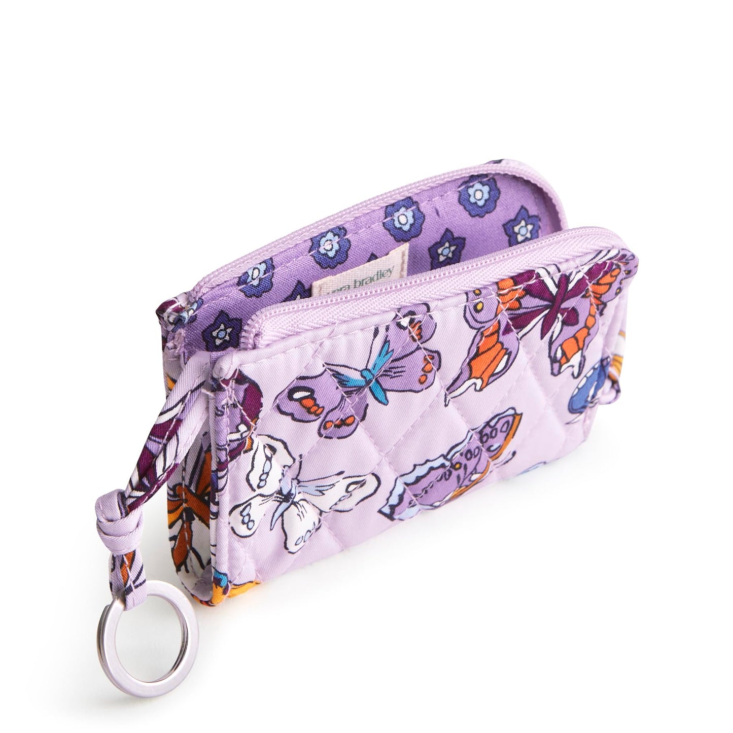 Vera Bradley Women's Premium Cotton Zip Card Pouch, Wing in Flight, One Size