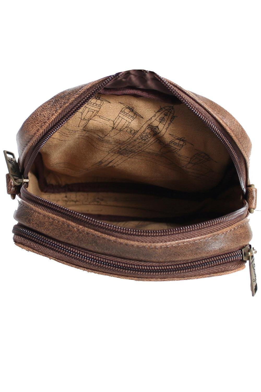Scully Men's Leather Briefcase Brown One Size